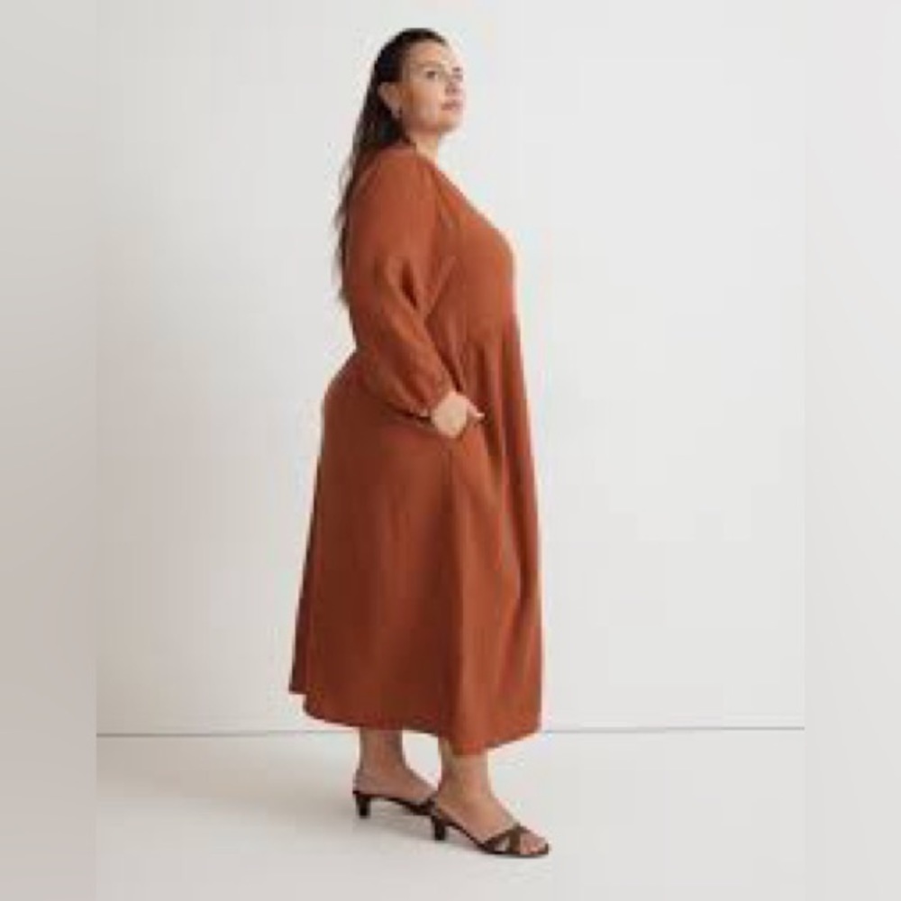 Madewell Rust Brown Midi Dress